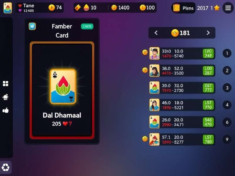 Dal Dhamaal tournament screen with leaderboard