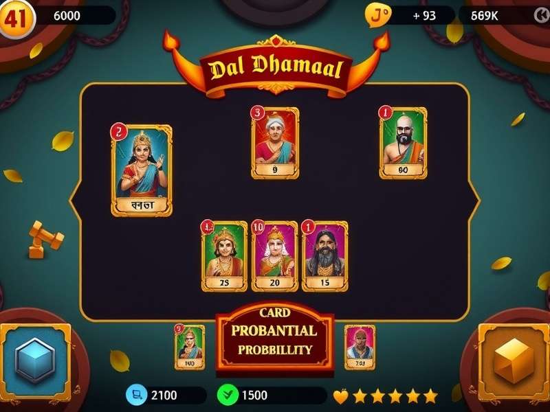 Dal Dhamaal gameplay screenshot showing card interface